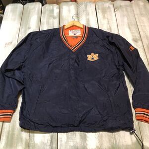 Vintage Auburn Tigers Windbreaker Mens L Navy Champion Jacket Pullover V Neck